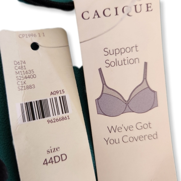 Cacique Illusion Full Coverage Support Solution Lightly padded Bra Black 44DD - Picture 5 of 8